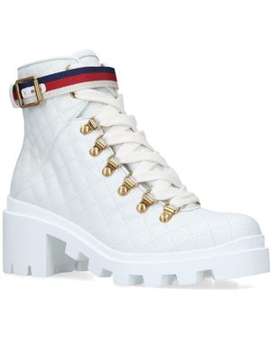 Gucci Heeled Ankle Boots - White
