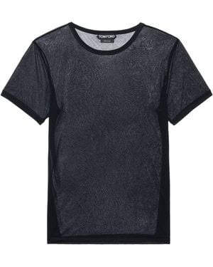 Tom Ford Mesh Crew-Neck T-Shirt - Blue