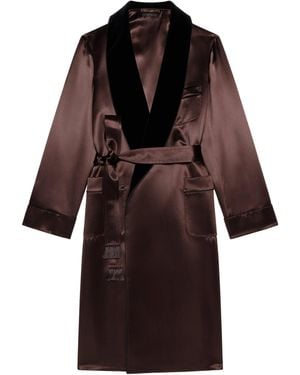 Tom Ford Silk Satin Robe - Brown