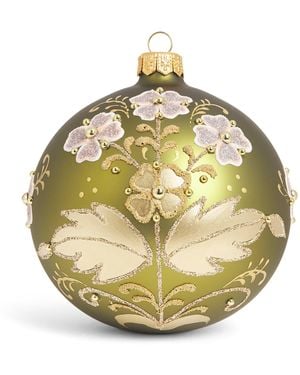 Harrods Glitter Floral Bauble - Metallic