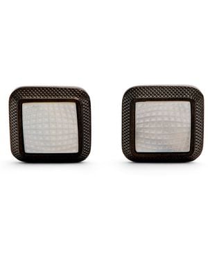 Tateossian Spazio Square Mother-Of-Pearl Cufflinks - Black