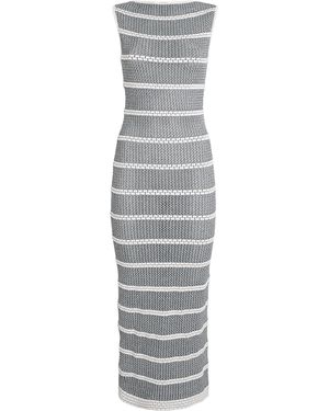 Valentino Knit Stripe Maxi Dress - Grey