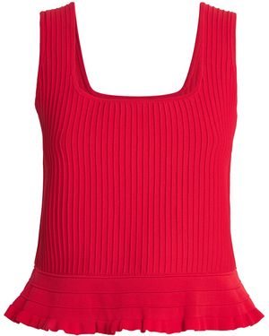 Maje Ruffled Crop Top - Red