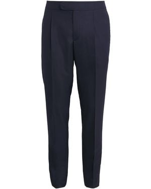 Brioni Wool Pleated Melbourne Trousers - Blue