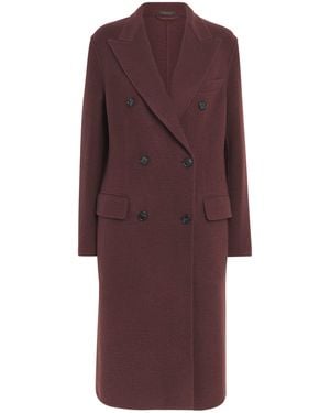 Brioni Cashmere-Wool Pea Coat - Purple