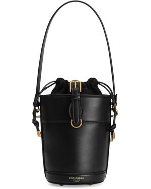 Dolce & Gabbana Capri Calf Leather Bucket Bag - Black