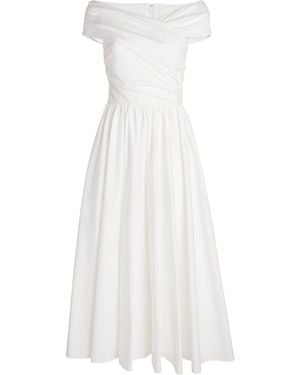 Safiyaa Cotton Appolline Midi Dress - White