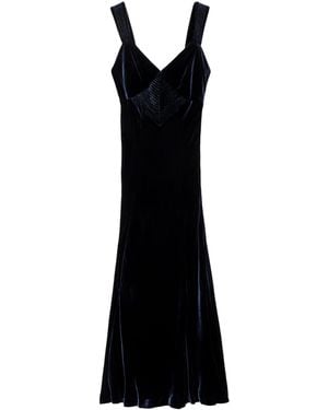 AllSaints Velvet Berletta Midi Dress - Black