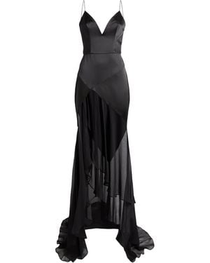 Alex Perry Silk Tiered Gown - Black