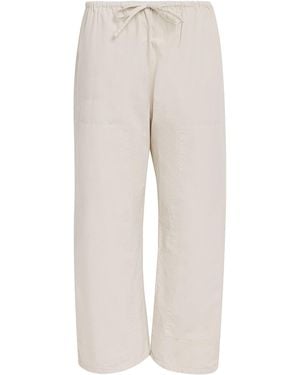 Leset Cotton Kyoto Wide-Leg Trousers - Natural