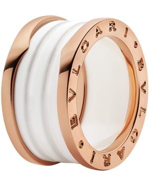BVLGARI And Ceramic B.Zero1 Four-Band Ring - White