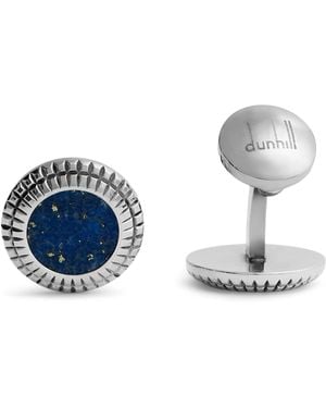 dunhill Rhodium-Plated And Sodalite Hobnail Cufflinks - White