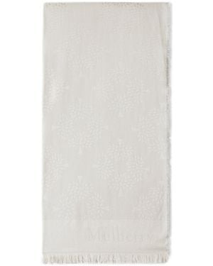 Mulberry Silk-Organic Cotton Tree Scarf - White