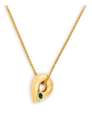 Tabayer And Emerald Oera Necklace - Metallic