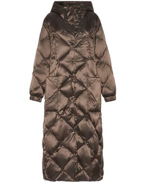 Max Mara Quilted Longline Coat - Brown