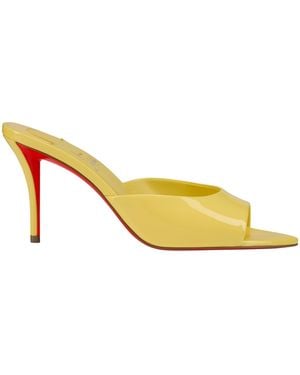 Christian Louboutin Miss Z Patent Leather Mules 80 - Yellow