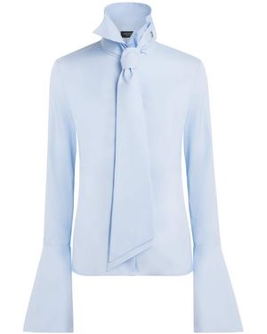 A.W.A.K.E. MODE Cotton Victorian Shirt - Blue