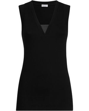 Brunello Cucinelli Embellished Stretch-Cotton T-Shirt - Black