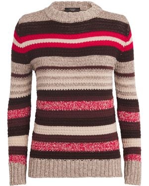 Weekend by Maxmara Virgin Wool Striped Sweater - Red