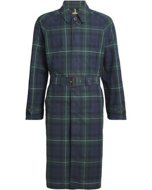 Polo Ralph Lauren Waxed Cotton Tartan Overcoat - Blue