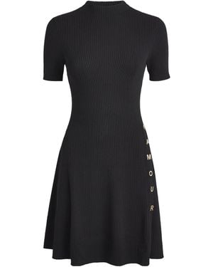 Maje Rib-Knit Embellished Mini Dress - Black