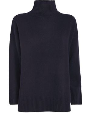 Vince Wool-Cashmere High-Neck Sweater - Blue