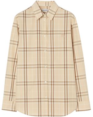 Burberry Cotton Check Shirt - Natural