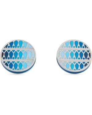 Tateossian Bronze-Plated Cairo Leaf Cufflinks - Blue