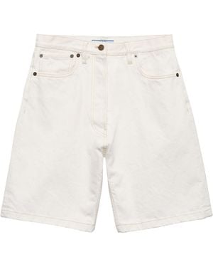 Prada Old Denim Shorts - White
