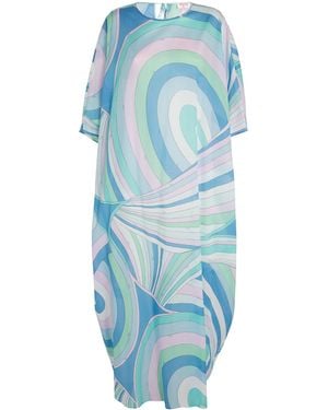 Emilio Pucci Cotton Iride Print Kaftan - Blue