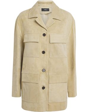 Arma Sendy Button-Down Suede Jacket - Natural