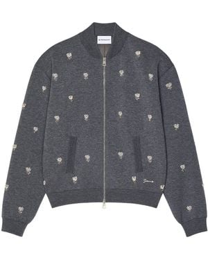Givenchy Wool Embroidered Bomber Jacket - Gray