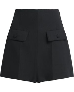 Sandro Wool High-Rise Shorts - Black