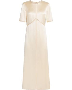JOSEPH Silk Satin Aura Midi Dress - Natural