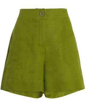 Eres Linen Shorts - Green