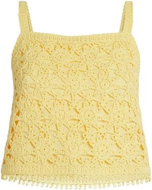 Maje Crochet Crop Top - Yellow