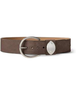 Ralph Lauren Leather Oversized Buckle Belt - Brown