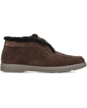 Santoni Suede Fortune Ankle Boots - Brown