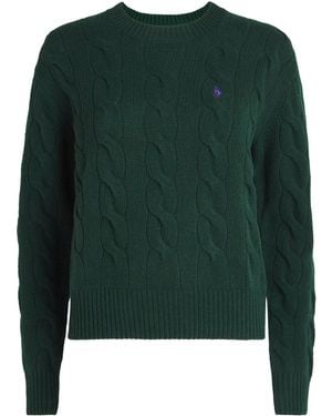 Polo Ralph Lauren Wool-Cashmere Cable-Knit Sweater - Green