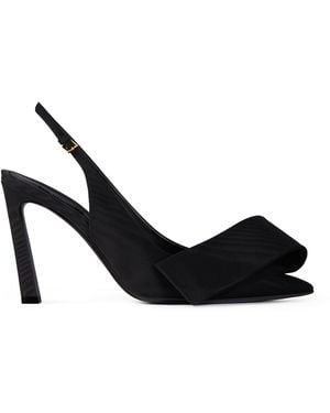 Givenchy Moiré Twisted Ribbon Slingback Sandals 95 - Black