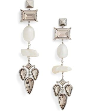 Ralph Lauren Pearl And Crystal Drop Earrings - Metallic