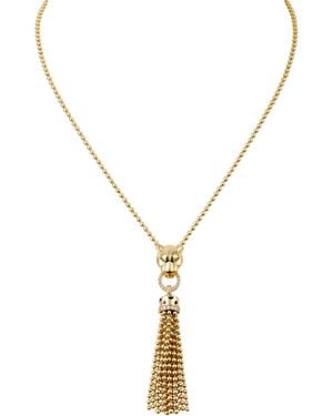 Cartier Diamond, Tsavorite And Onyx Panthère De Necklace - Metallic