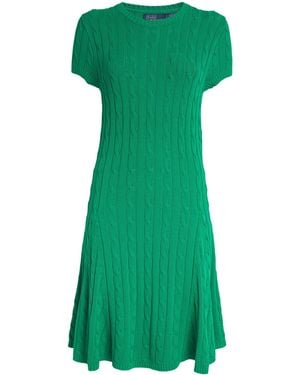 Polo Ralph Lauren Cable-Knit Mini Dress - Green