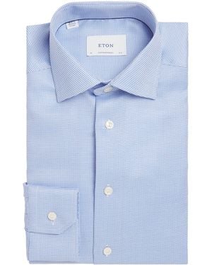 Eton Cotton Twill Contemporary Fit Shirt - Blue