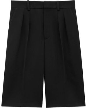 Saint Laurent Grain De Poudre Wool Bermuda Shorts - Black