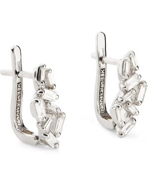 Suzanne Kalan And Diamond Classic Diamond Cluster Huggie Earrings - Metallic