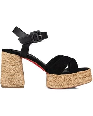 Christian Louboutin Calakala Suede Espadrille Sandals 70 - Black
