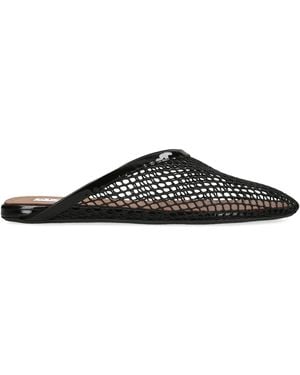 Alaïa Alaïa Fishnet Mesh & Patent Mule - Black