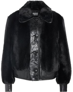 Claudie Pierlot Faux Fur And Leather Jacket - Black