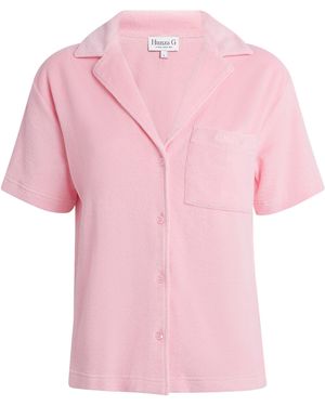 Hunza G Towelling Resort Shirt - Pink